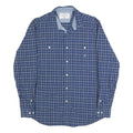 NAUTICA Mens Blue Checked Shirt M Cotton Blend Casual Long Sleeve Button