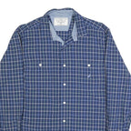 NAUTICA Mens Blue Checked Shirt M Cotton Blend Casual Long Sleeve Button