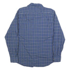 NAUTICA Mens Blue Checked Shirt M Cotton Blend Casual Long Sleeve Button