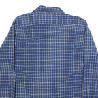 NAUTICA Mens Blue Checked Shirt M Cotton Blend Casual Long Sleeve Button
