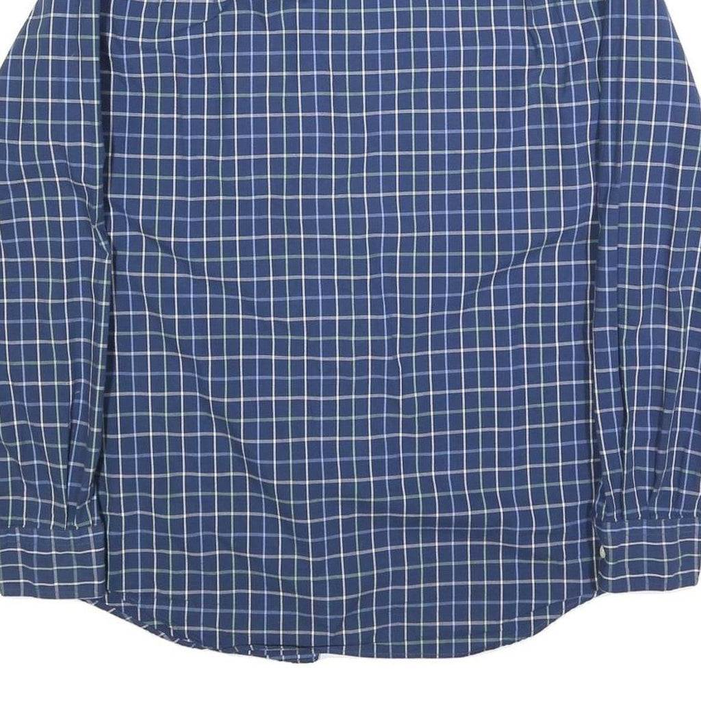 NAUTICA Mens Blue Checked Shirt M Cotton Blend Casual Long Sleeve Button