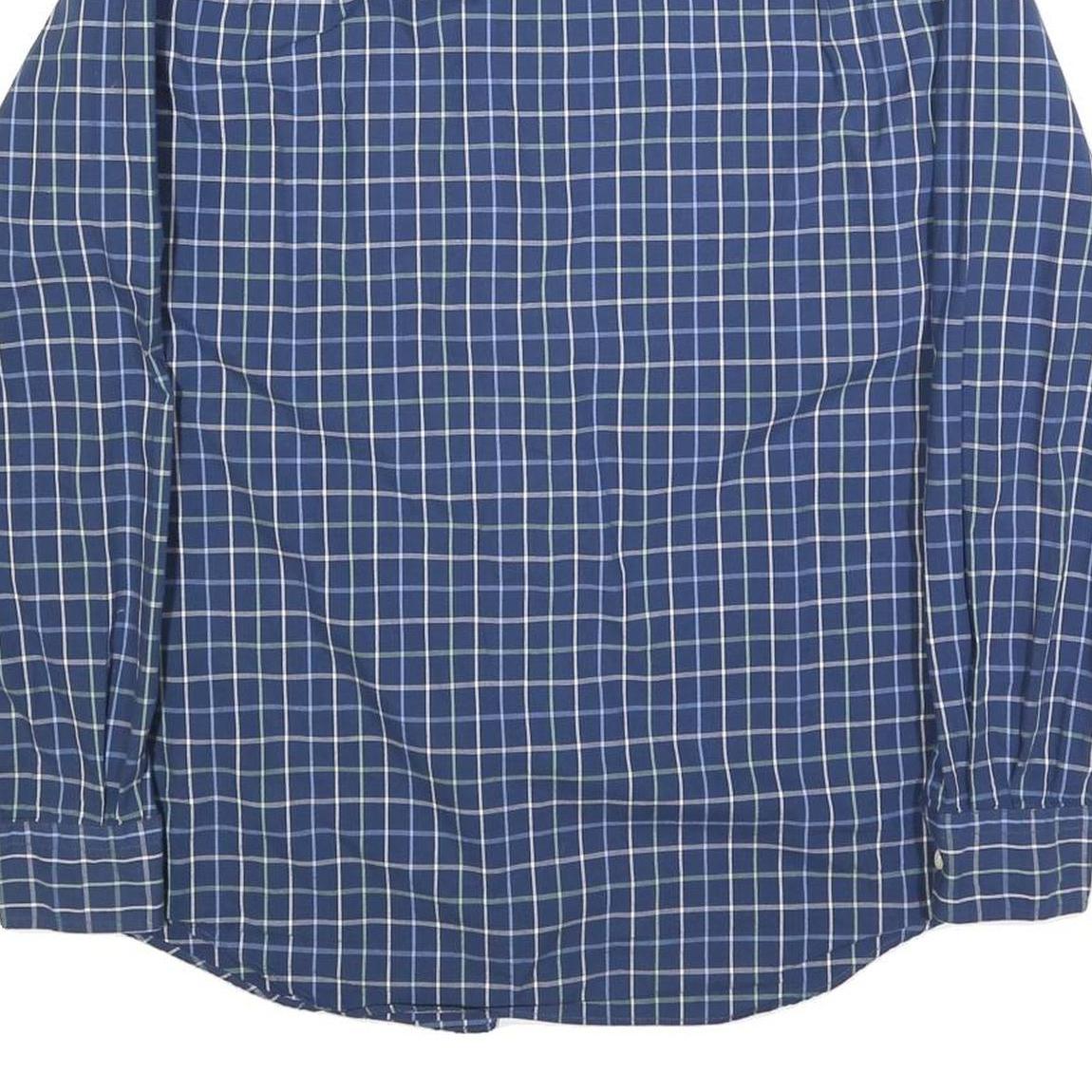 NAUTICA Mens Blue Checked Shirt M Cotton Blend Casual Long Sleeve Button