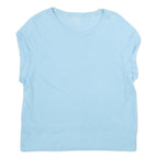 CALVIN KLEIN PERFORMANCE Womens Blue Round Neck XL Cotton Blend Sweatshirt Short