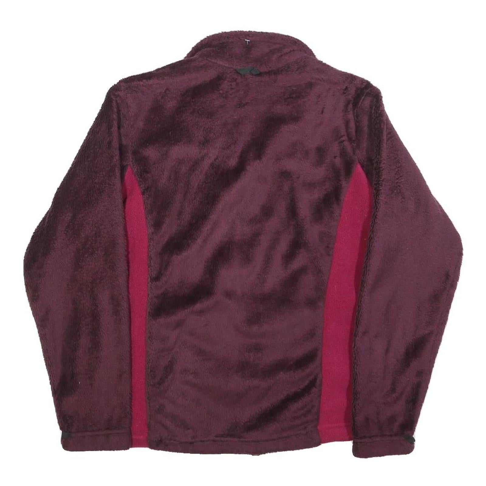 JACK WOLFSKIN Womens Maroon & Burgundy Zip Jacket UK 10 Polyester Fleece Outdoor