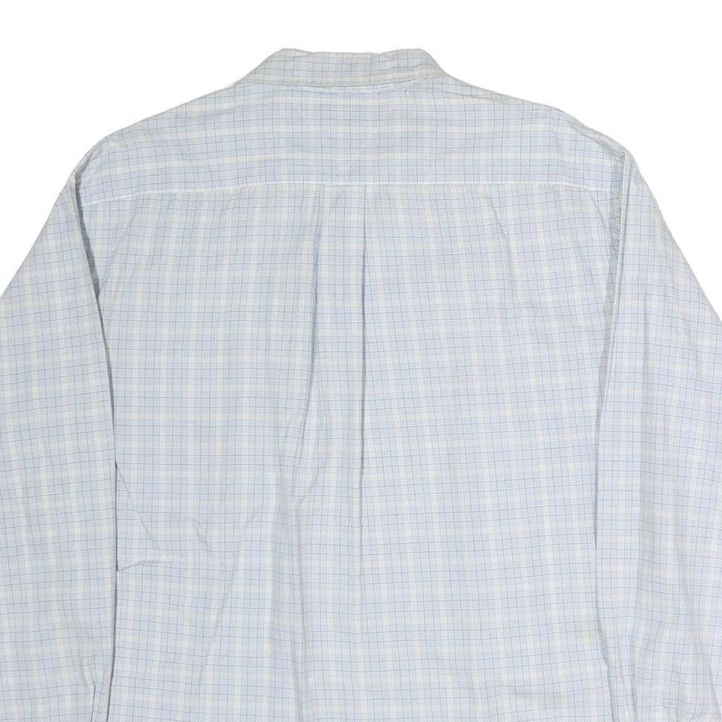 TOMMY HILFIGER Mens Blue & White Check Shirt L Classic Button-Down Long Sleeve