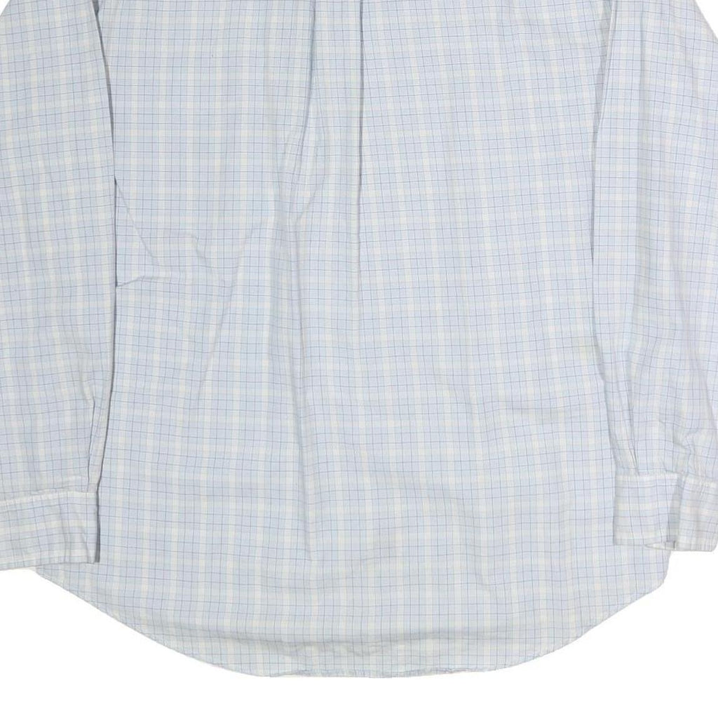 TOMMY HILFIGER Mens Blue & White Check Shirt L Classic Button-Down Long Sleeve