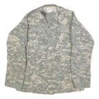 TULLAHOMA INDUSTRIES Mens Grey Camouflage Military Jacket M Cotton Blend Zip