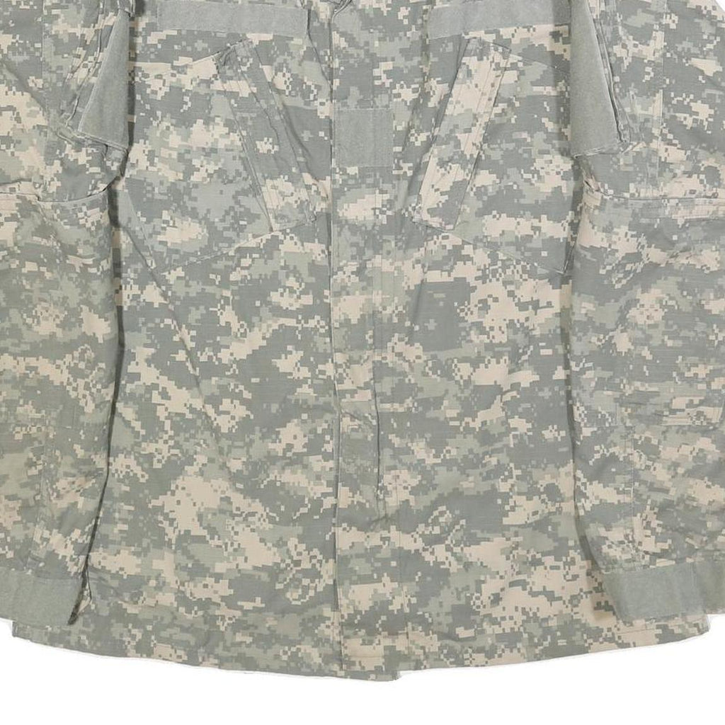TULLAHOMA INDUSTRIES Mens Grey Camouflage Military Jacket M Cotton Blend Zip