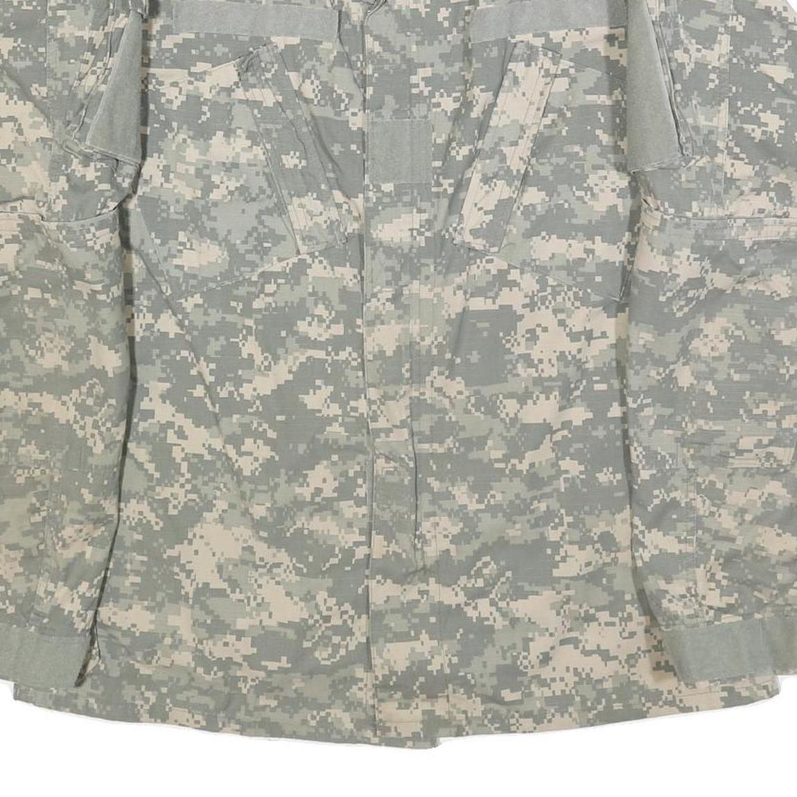 TULLAHOMA INDUSTRIES Mens Grey Camouflage Military Jacket M Cotton Blend Zip