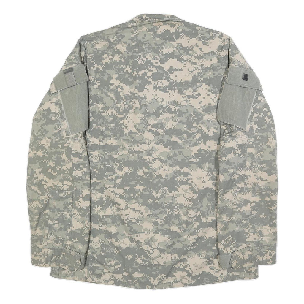 TULLAHOMA INDUSTRIES Mens Grey Camouflage Military Jacket M Cotton Blend Zip