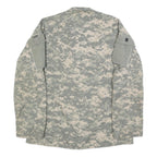 TULLAHOMA INDUSTRIES Mens Grey Camouflage Military Jacket M Cotton Blend Zip