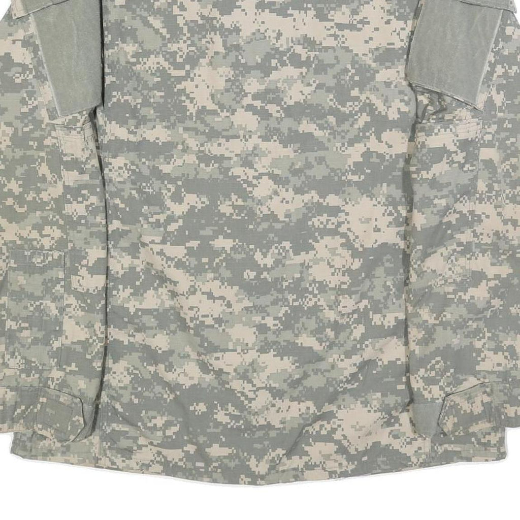 TULLAHOMA INDUSTRIES Mens Grey Camouflage Military Jacket M Cotton Blend Zip