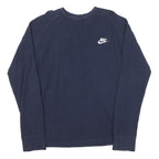 NIKE Mens Blue XL Long Sleeve Crew Neck Cotton Blend T-Shirt Casual Classic