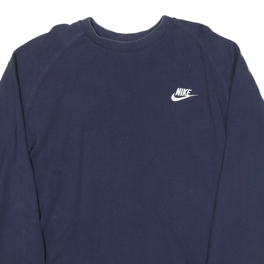 NIKE Mens Blue XL Long Sleeve Crew Neck Cotton Blend T-Shirt Casual Classic