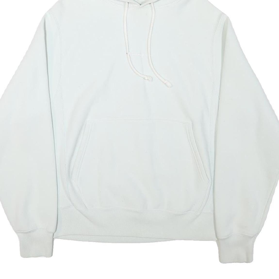 CHAMPION Mens White Pullover Hoodie S Cotton Blend Casual Sportswear