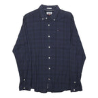 HILFIGER DENIM Mens Blue & Black Check Shirt M Button-Down Collar Long Sleeve