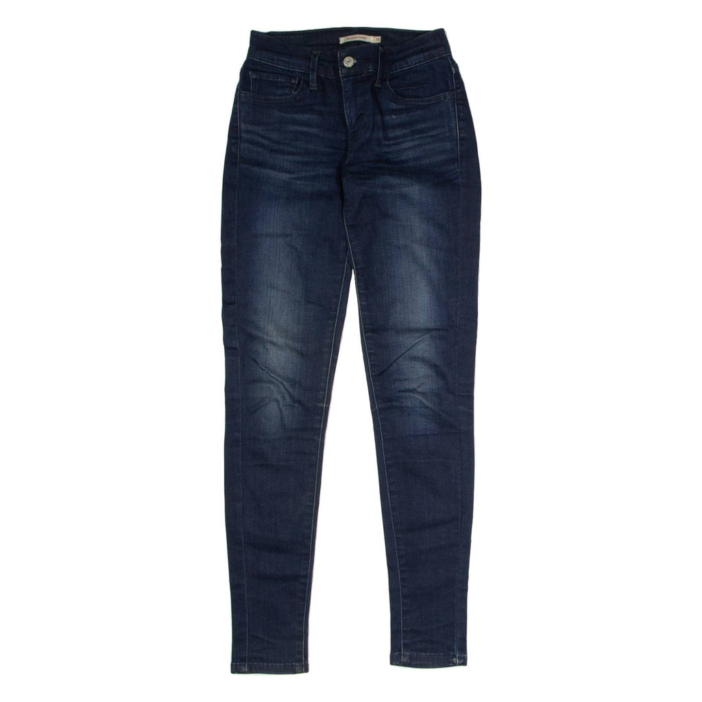 LEVI'S 710 Super Womens Jeans Blue Regular Skinny Stone Wash W25 L30