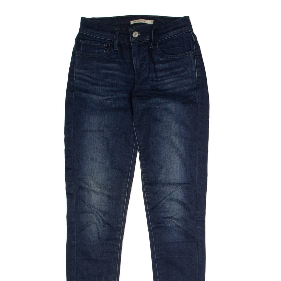 LEVI'S 710 Super Womens Jeans Blue Regular Skinny Stone Wash W25 L30