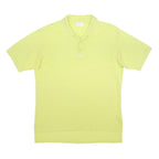 ADIDAS Mens Yellow Polo Shirt L Cotton Blend Short Sleeve Plain Basic