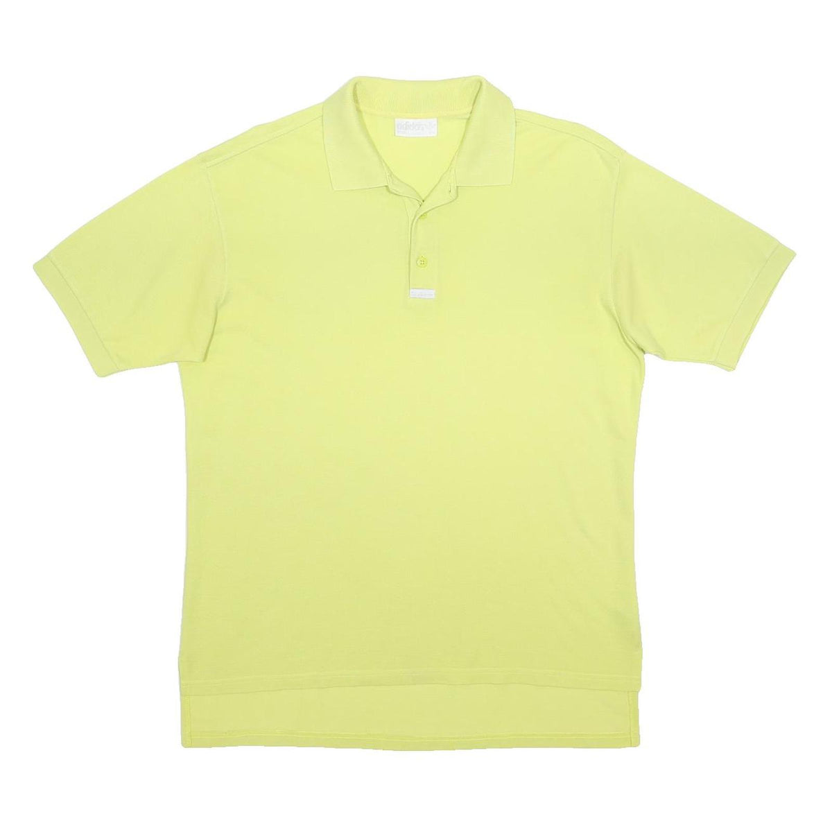 ADIDAS Mens Yellow Polo Shirt L Cotton Blend Short Sleeve Plain Basic