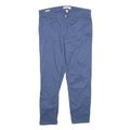 CALVIN KLEIN JEANS Womens Slim Blue Trousers W32 L27 Cotton Blend Zip Casual