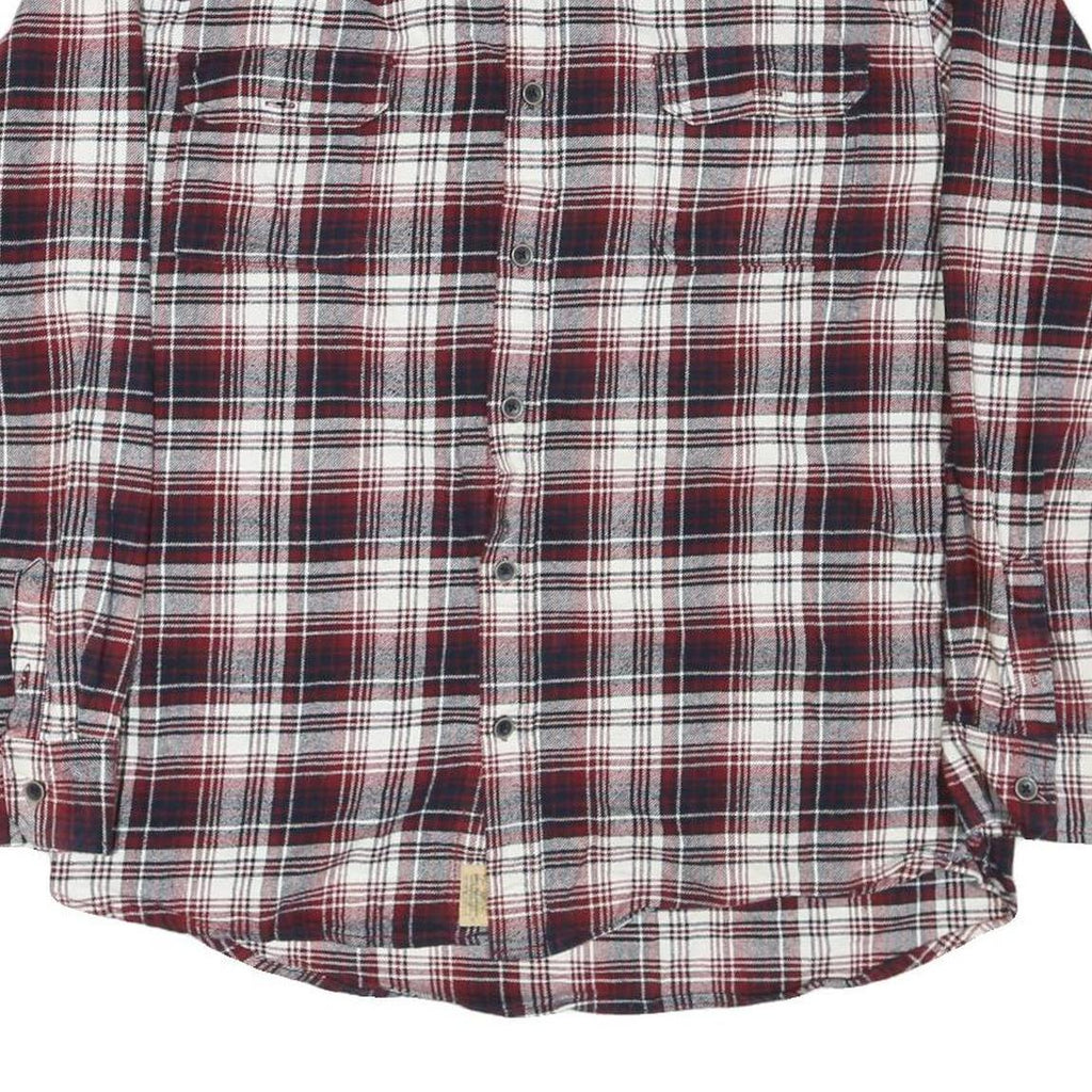 JACHS Mens Red White & Black Plaid Shirt XL Cotton Blend Button Casual