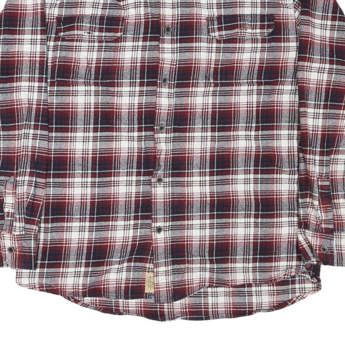 JACHS Mens Red White & Black Plaid Shirt XL Cotton Blend Button Casual