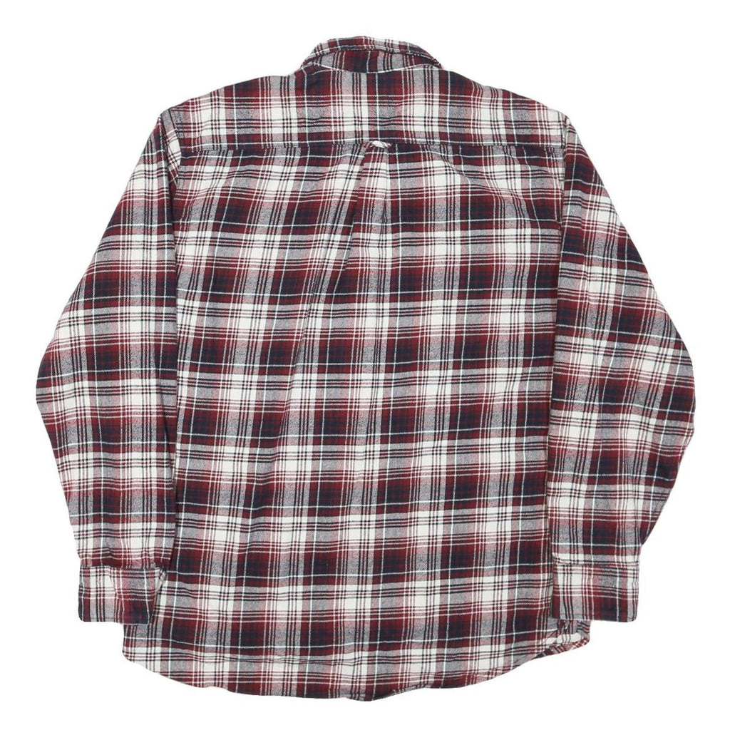 JACHS Mens Red White & Black Plaid Shirt XL Cotton Blend Button Casual