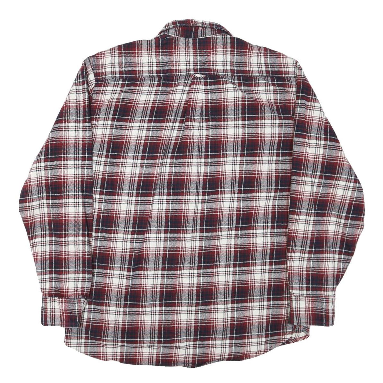 JACHS Mens Red White & Black Plaid Shirt XL Cotton Blend Button Casual