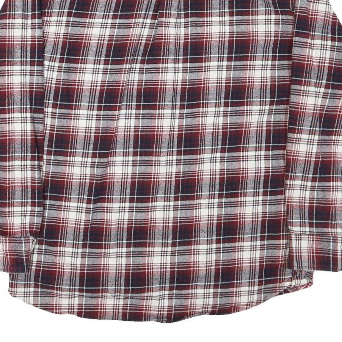 JACHS Mens Red White & Black Plaid Shirt XL Cotton Blend Button Casual