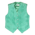CITY LIFE Womens Green Embroidered Button Jacket M Polyester Blend Vest