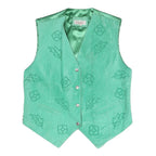 CITY LIFE Womens Green Embroidered Button Jacket M Polyester Blend Vest