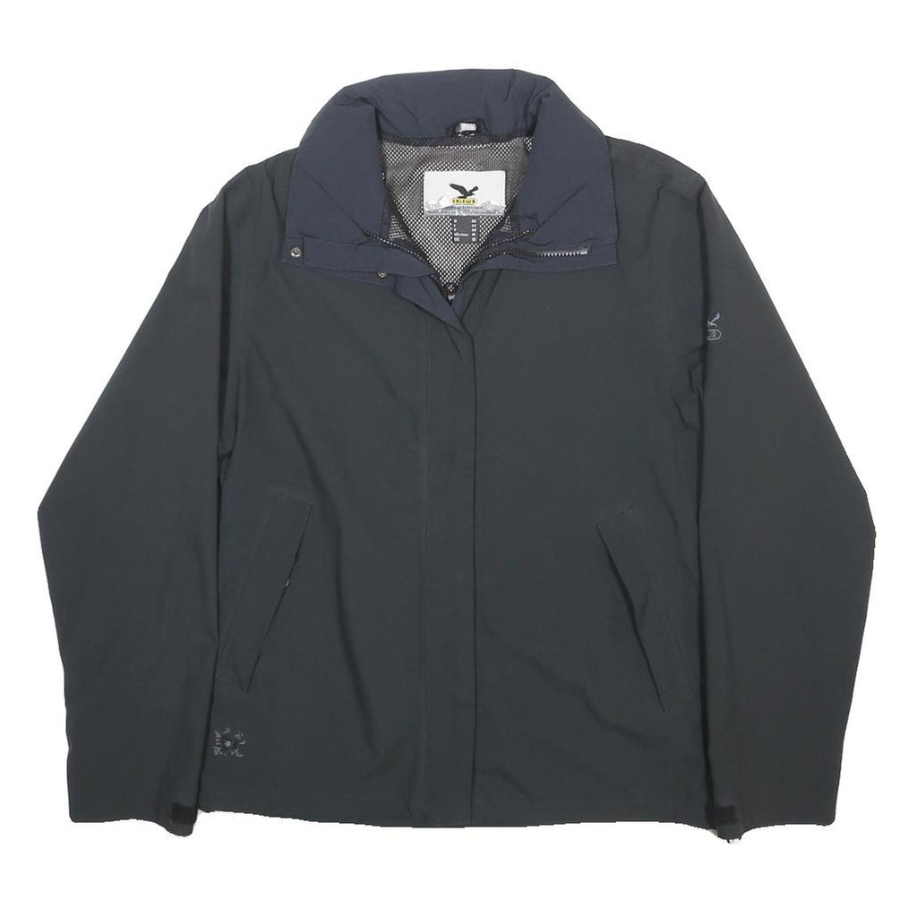 SALEWA Womens Black Synthetic Jacket UK 10 Zip Outdoor Casual Lightweight