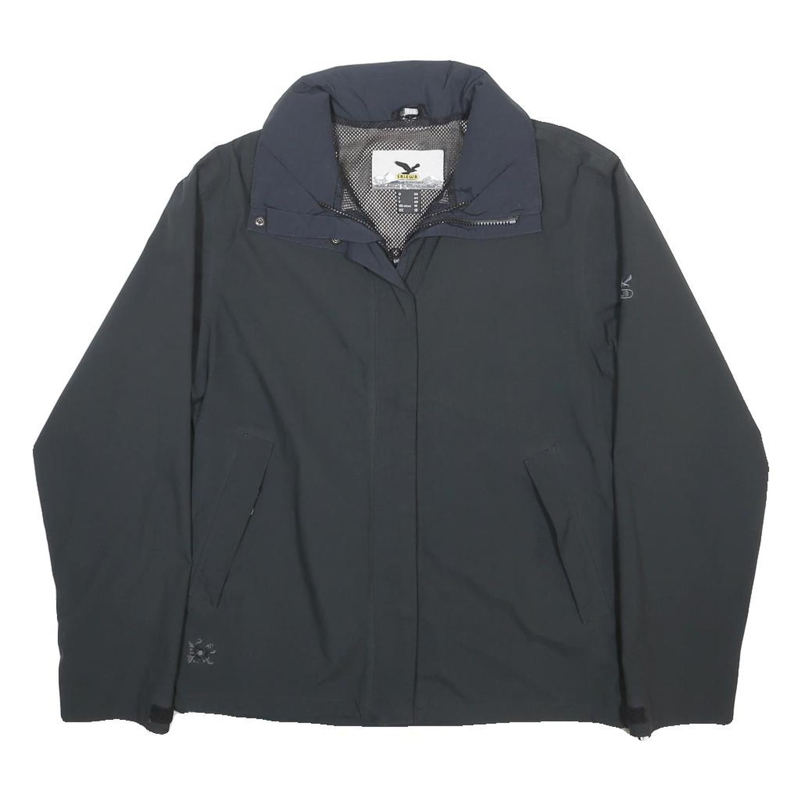 SALEWA Womens Black Synthetic Jacket UK 10 Zip Outdoor Casual Lightweight