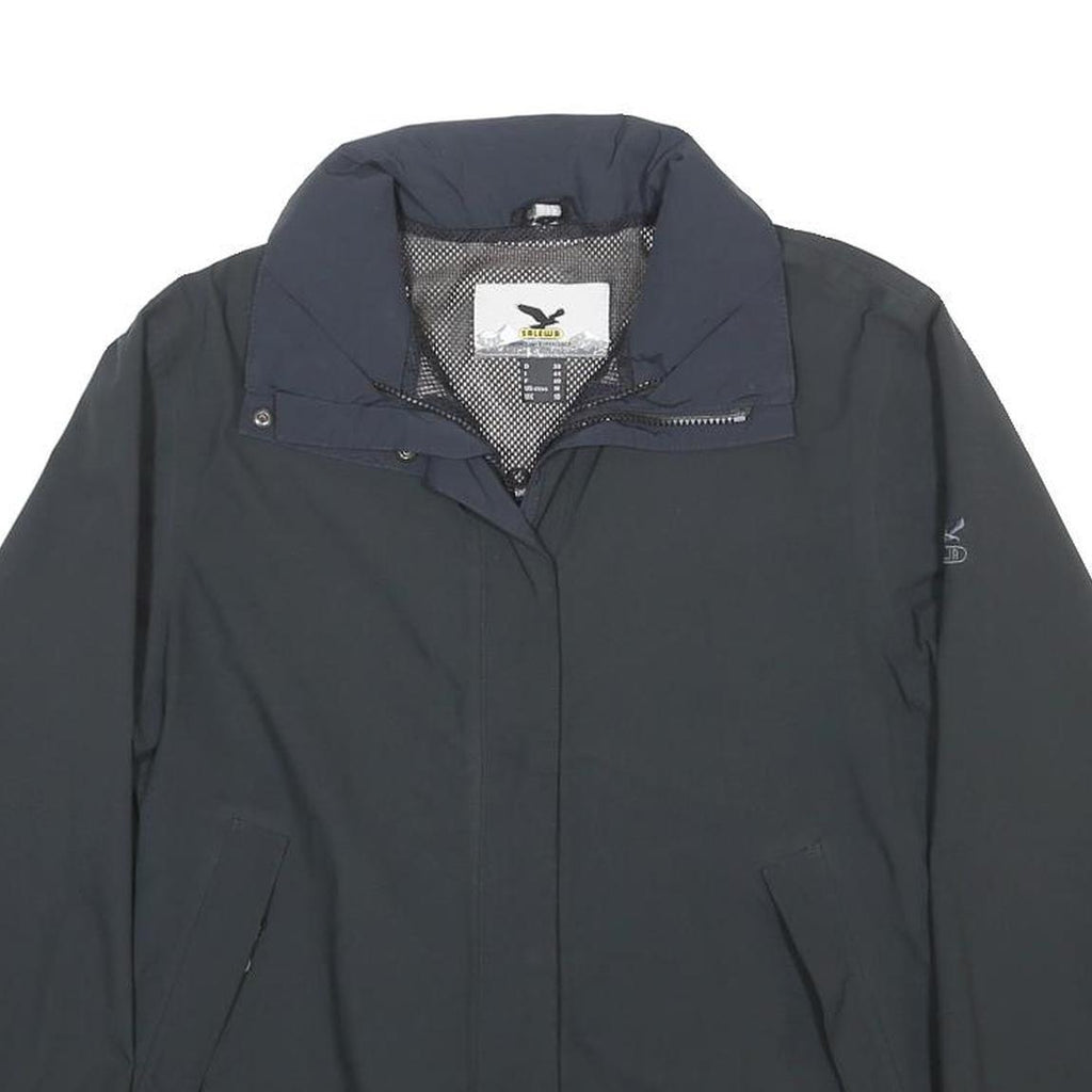 SALEWA Womens Black Synthetic Jacket UK 10 Zip Outdoor Casual Lightweight