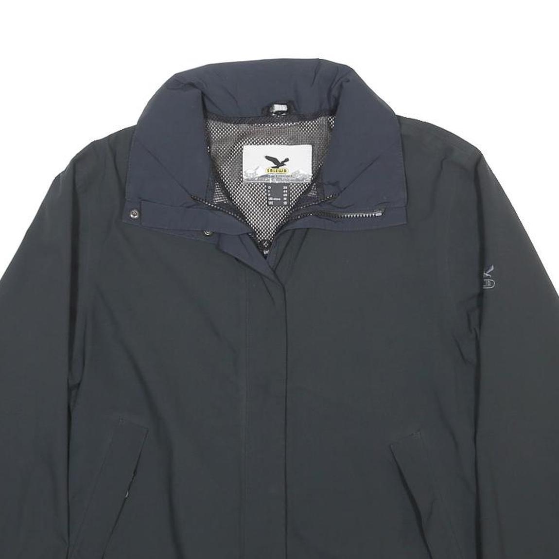 SALEWA Womens Black Synthetic Jacket UK 10 Zip Outdoor Casual Lightweight