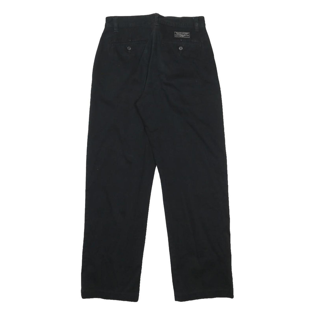 POLO RALPH LAUREN Boys Cotton Blend Black Regular Fit Straight Trousers W26 L27