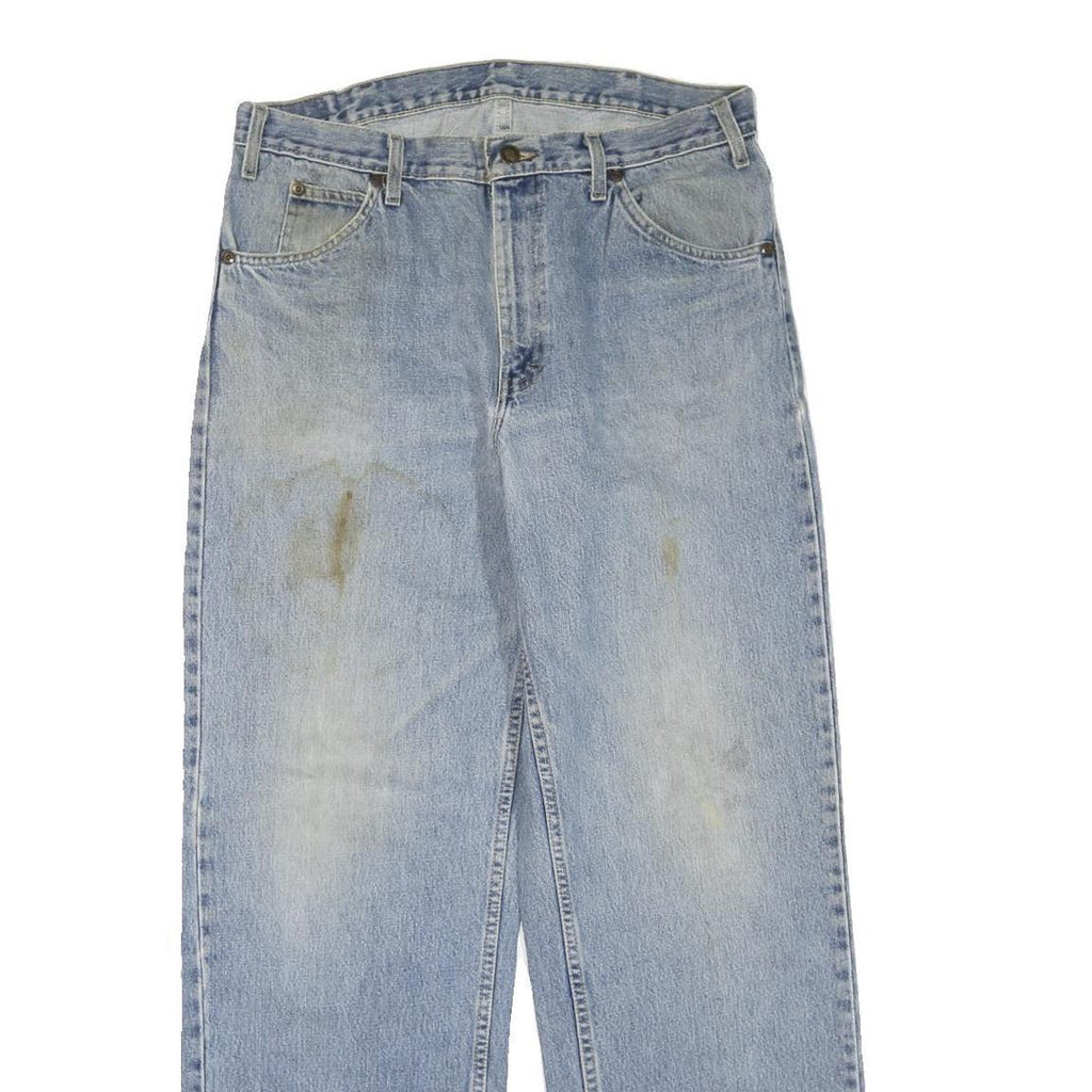 DICKIES Mens Jeans Blue Regular Straight Denim Medium W36 L32 Cotton Blend Zip