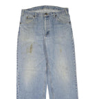 DICKIES Mens Jeans Blue Regular Straight Denim Medium W36 L32 Cotton Blend Zip