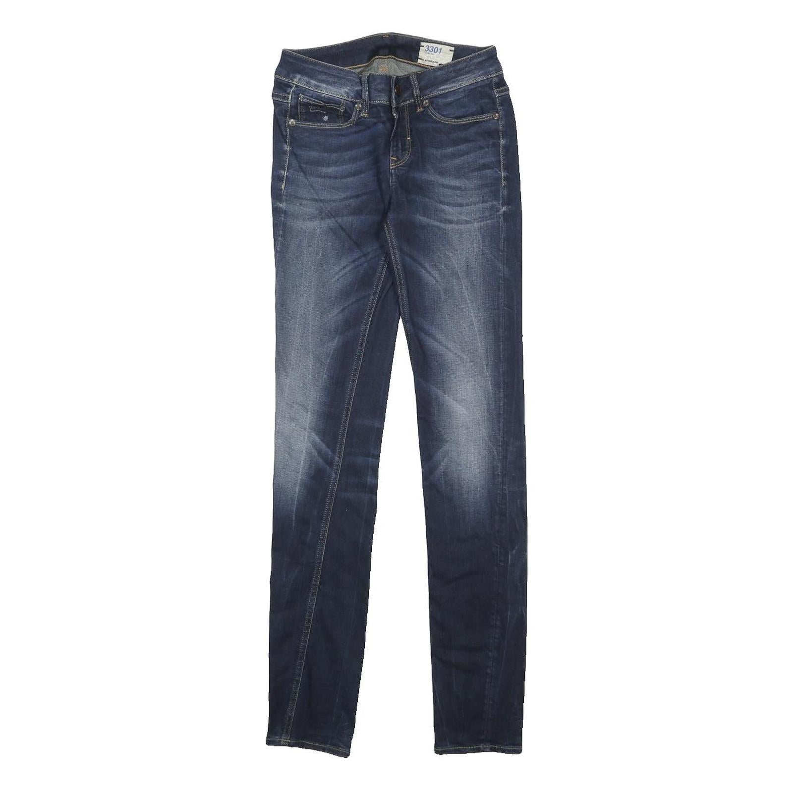 G-STAR Womens Slim Blue Denim Medium Wash Jeans W25 L32 Stretch Zip Fastening