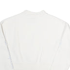 CHAMPION Womens White XS Crew Neck Sweatshirt Cotton Logo Print Cropped