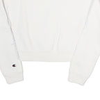CHAMPION Womens White XS Crew Neck Sweatshirt Cotton Logo Print Cropped