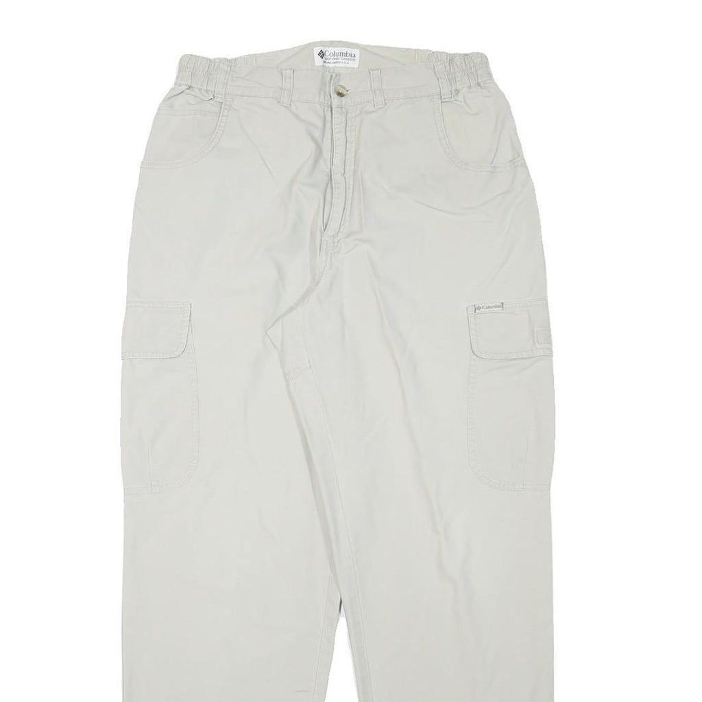 COLUMBIA Mens Relaxed Beige Cargo Zip Trousers W29 L30 Cotton Blend Casual