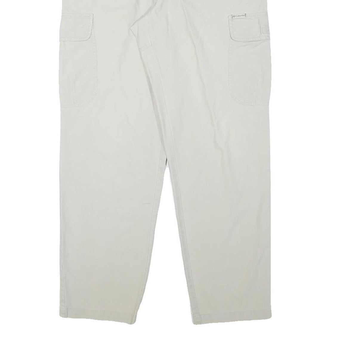 COLUMBIA Mens Relaxed Beige Cargo Zip Trousers W29 L30 Cotton Blend Casual