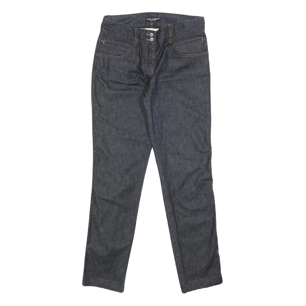 DOLCE & GABBANA Womens Slim Blue Denim Jeans W26 L29 Zip Pockets