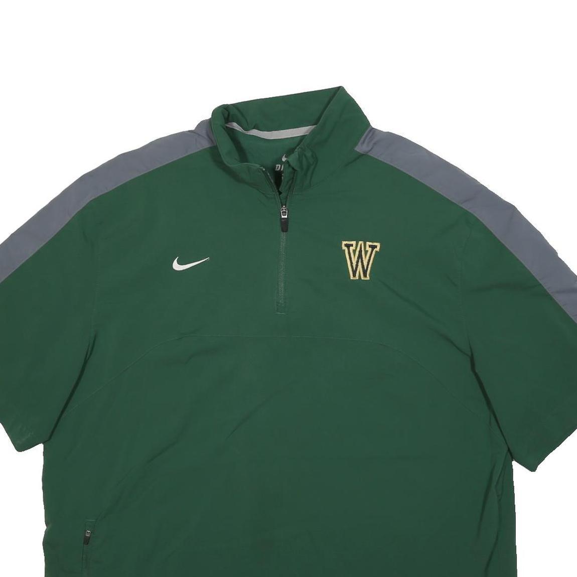NIKE Mens Green & Grey W Embroidered Track Jacket XL Polyester Zip Sports