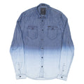 GUESS Mens Plain Shirt Blue Long Sleeve S
