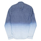 GUESS Mens Plain Shirt Blue Long Sleeve S