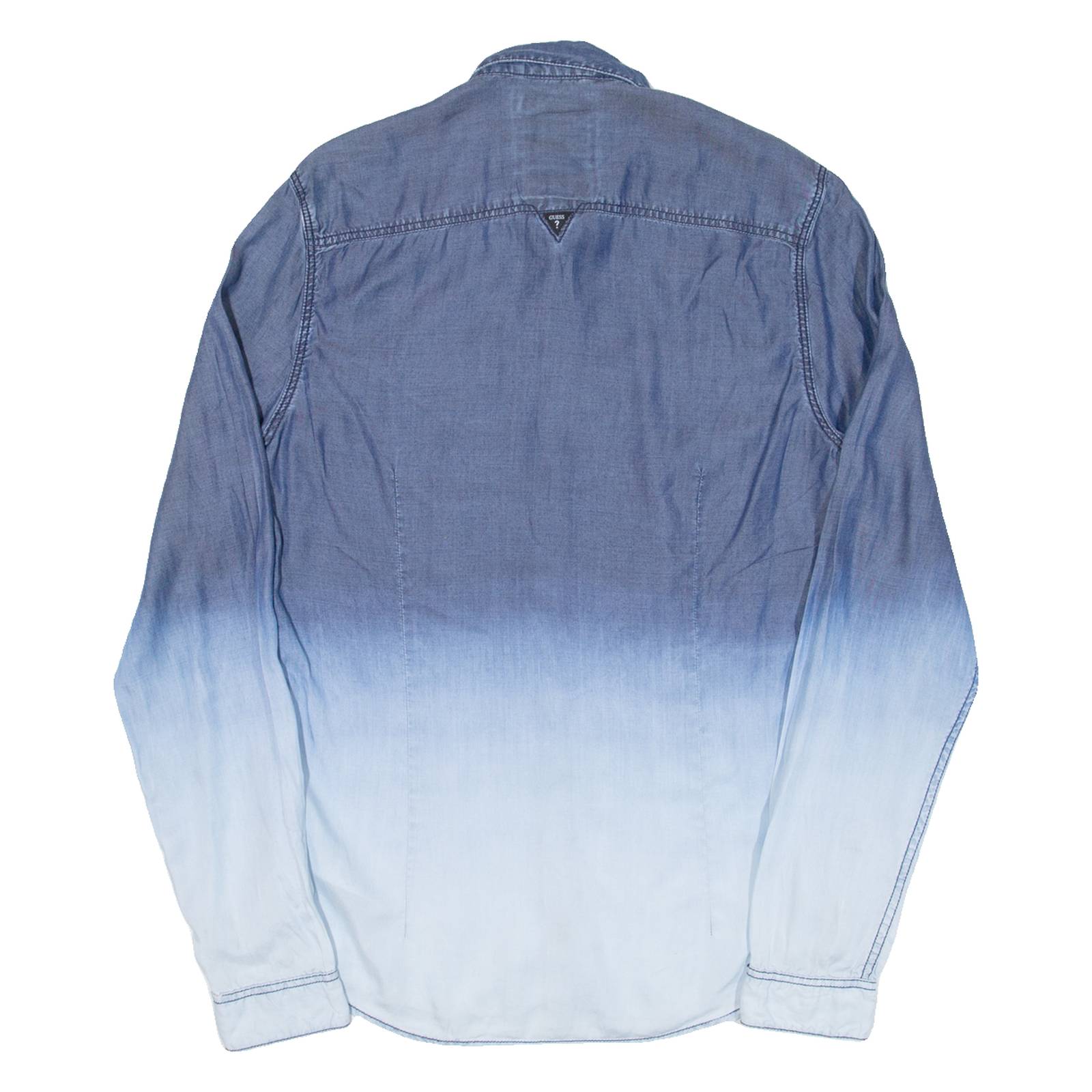 GUESS Mens Plain Shirt Blue Long Sleeve S