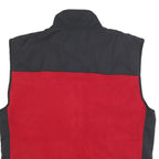 NAUTICA Mens Red & Black Zip Up Fleece Jacket 2XL Polyester Casual Outdoor Vest